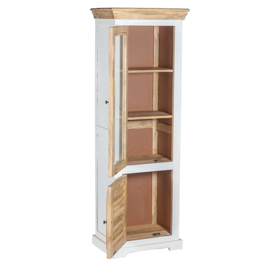 Accra Wood Display Cabinet With 1 Doors 3 Shelves In Oak