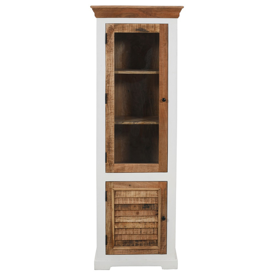 Accra Wood Display Cabinet With 1 Doors 3 Shelves In Oak