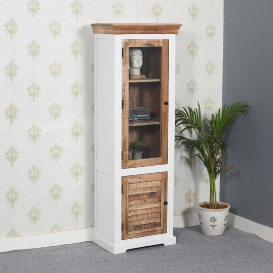 Read more about Accra wood display cabinet with 1 doors 3 shelves in oak