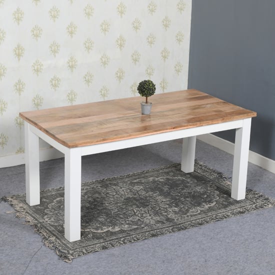 Product photograph of Accra Solid Mango Wood Dining Table In Oak from Furniture in Fashion