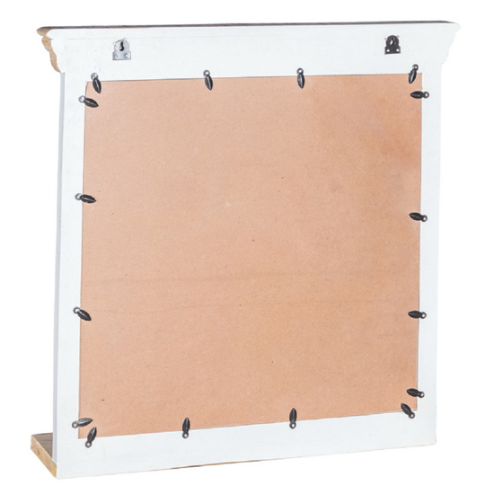 Accra Solid Mango Wood Frame Wall Mirror With Shelf In White