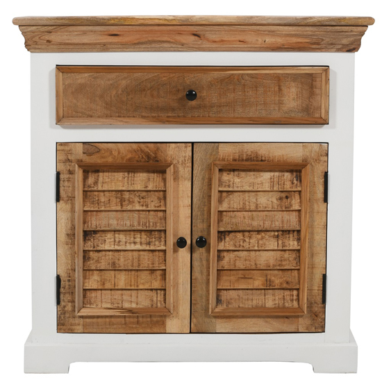 Accra Solid Mango Wood Sideboard With 2 Doors 1 Drawer In Oak