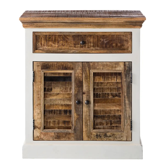 Accra Solid Mango Wood Sideboard With 2 Doors 1 Drawer In Oak