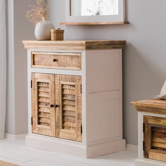 Read more about Accra solid mango wood sideboard with 2 doors 1 drawer in oak