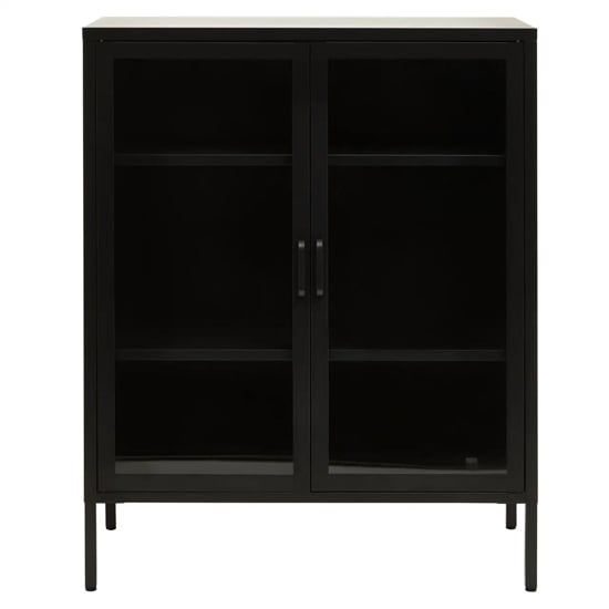 Accra Steel Display Cabinet With 2 Doors In Black