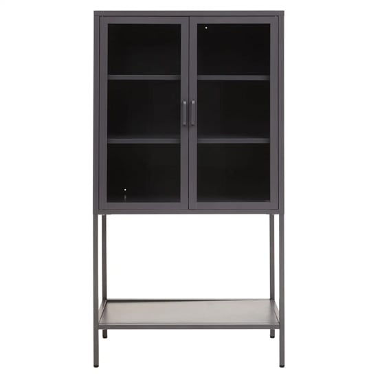 Read more about Accra steel display cabinet with 2 doors and shelf in grey