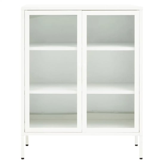 Accra Steel Display Cabinet With 2 Doors In White