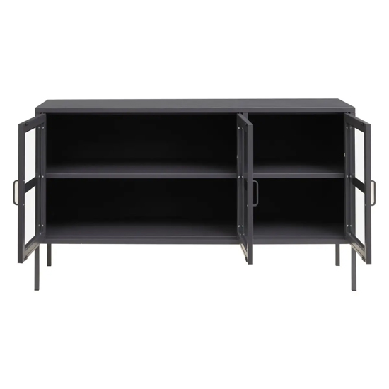 Accra Steel Display Cabinet With 3 Doors In Grey