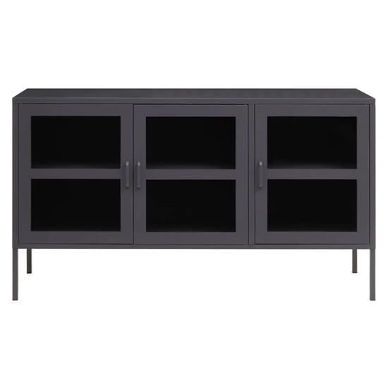 Accra Steel Display Cabinet With 3 Doors In Grey