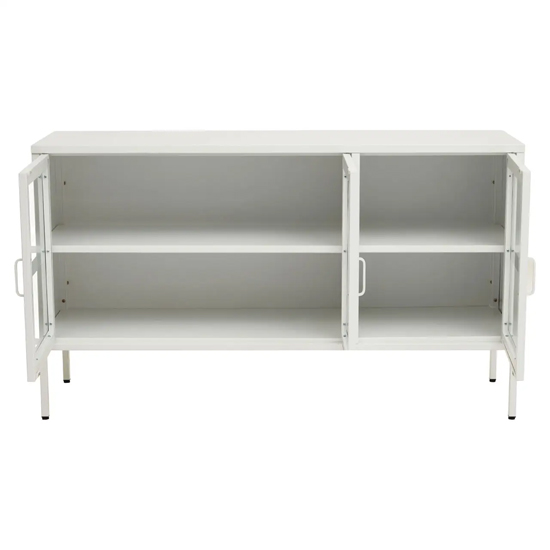 Accra Steel Display Cabinet With 3 Doors In White