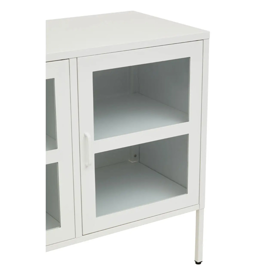 Accra Steel Display Cabinet With 3 Doors In White