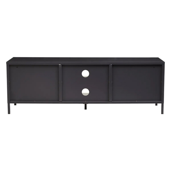 Accra Steel TV Stand With 2 Doors 1 Shelf In Black