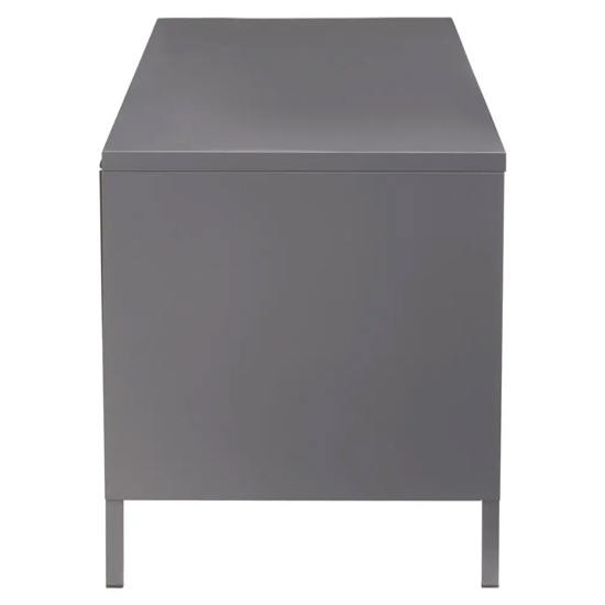 Accra Steel TV Stand With 2 Doors 1 Shelf In Grey