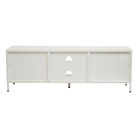Accra Steel TV Stand With 2 Doors 1 Shelf In White