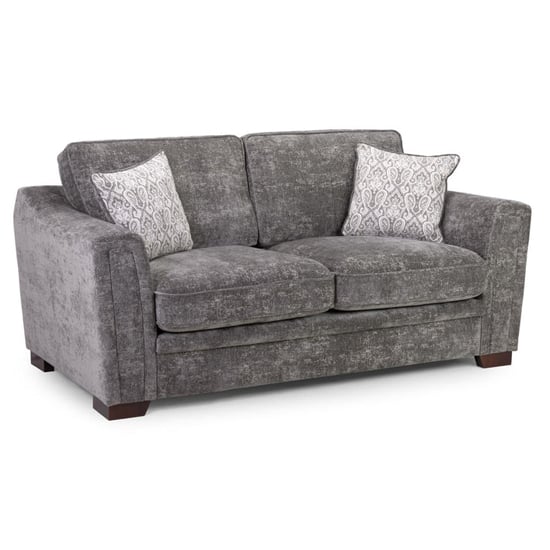 Accra Velvet 2 Seater Sofa With Solid Wood Frame In Grey