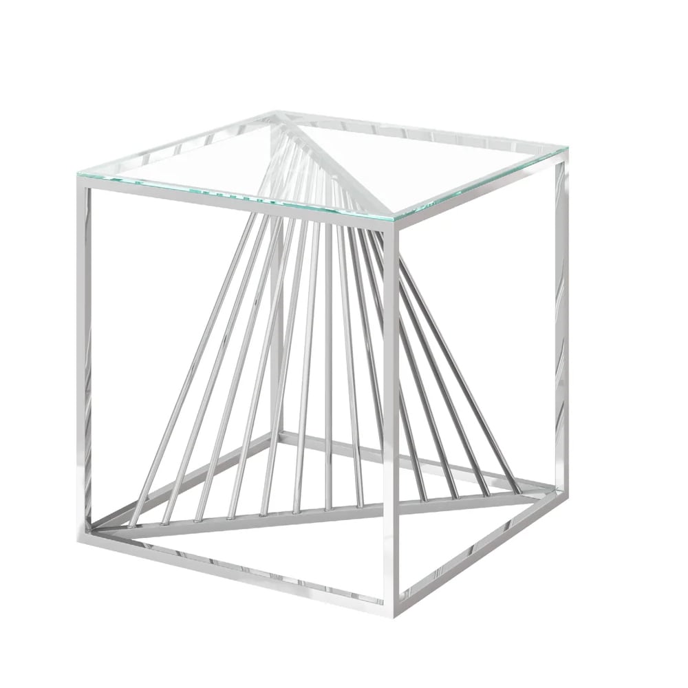 Read more about Accrington clear glass side table with steel frame