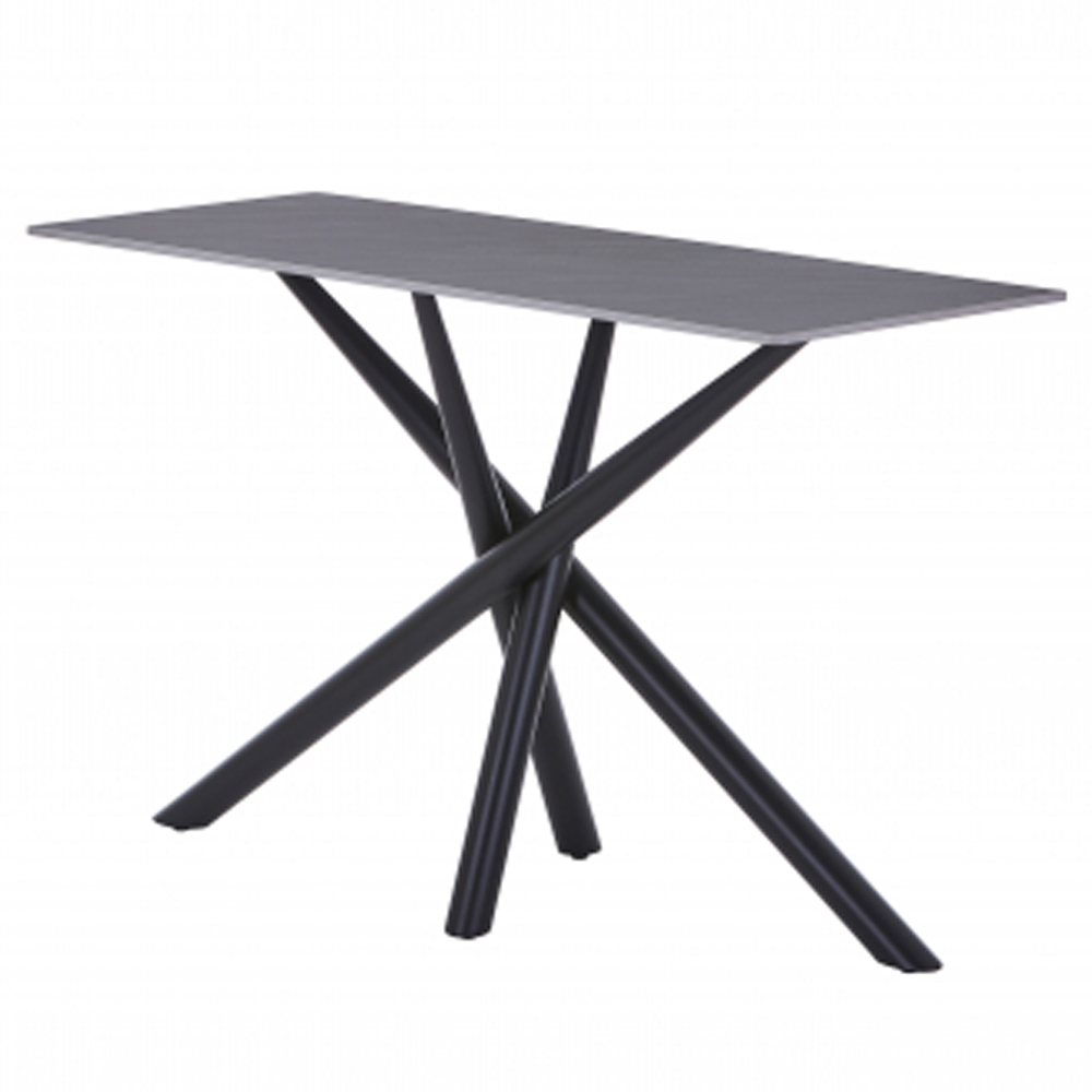 Accro White Ceramic Top Coffee Table with Black Metal Legs
