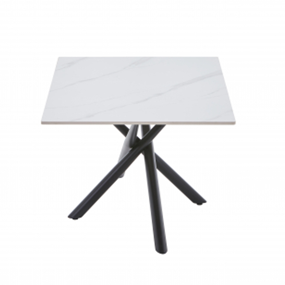 Accro Grey Ceramic Top Console Table with Black Metal Legs