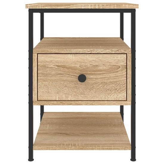 Achava Wooden Bedside Cabinet 1 Drawer 1 Shelf In Sonoma Oak