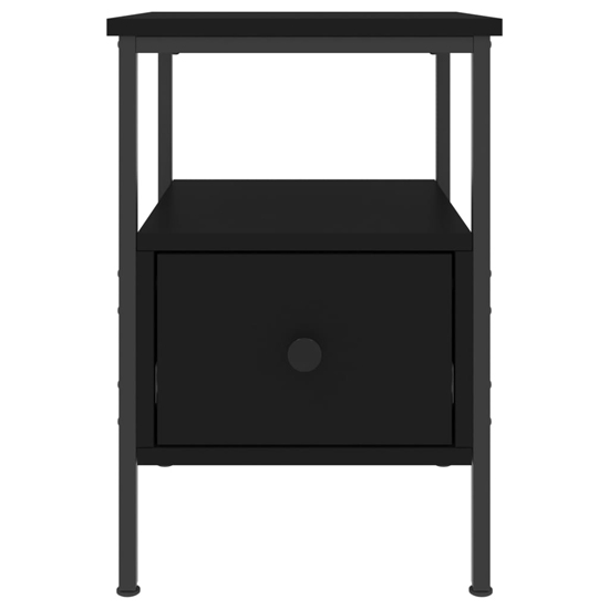 Achava Wooden Bedside Cabinet With 1 Drawer In Black