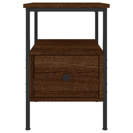 Achava Wooden Bedside Cabinet With 1 Drawer In Brown Oak