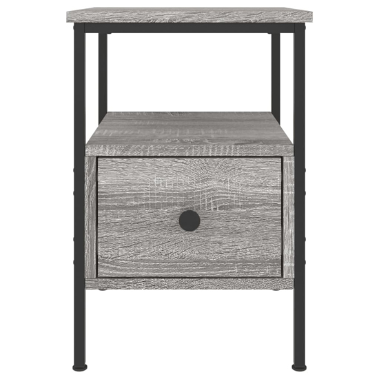 Achava Wooden Bedside Cabinet With 1 Drawer In Grey Sonoma Oak