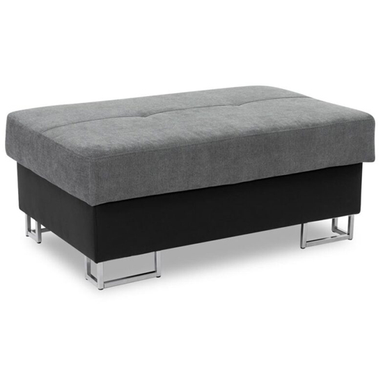 Read more about Acker fabric footstool in black and grey