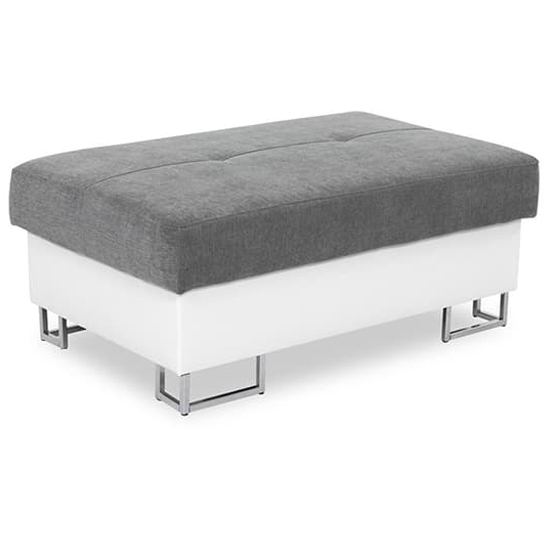 Photo of Acker fabric footstool in grey and white