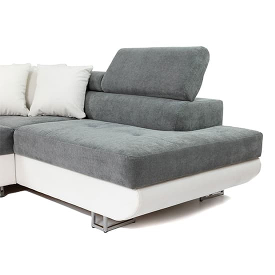Acker Fabric Left Hand Corner Sofa Bed In Grey And White_4