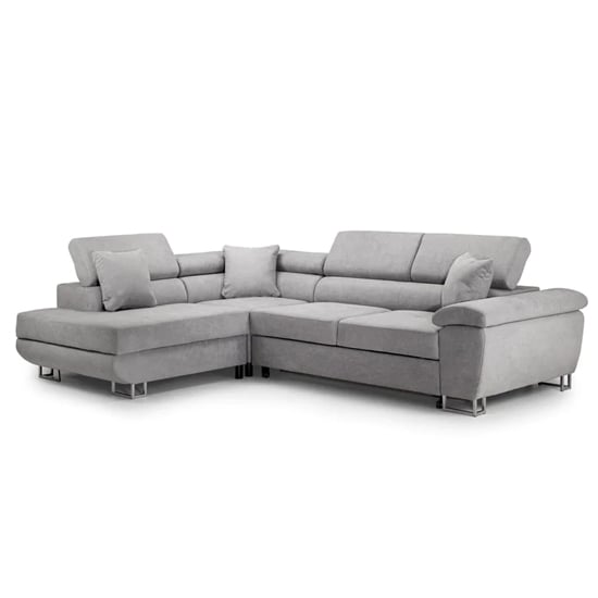 Read more about Acker fabric left hand corner sofa bed in grey