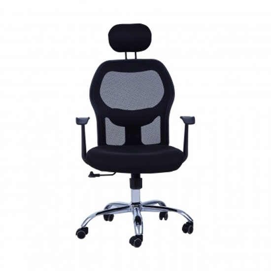Acona Rolling Home And Office Chair With Arms In Black_2