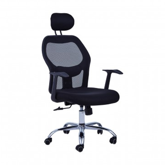 Acona Rolling Home And Office Chair With Arms In Black