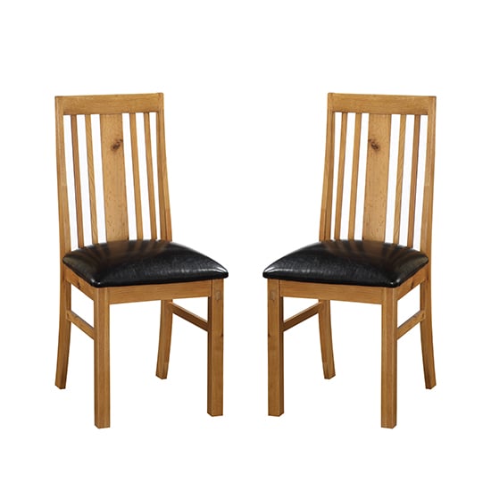 Adriel Light Oak Wooden Dining Chairs In Pair