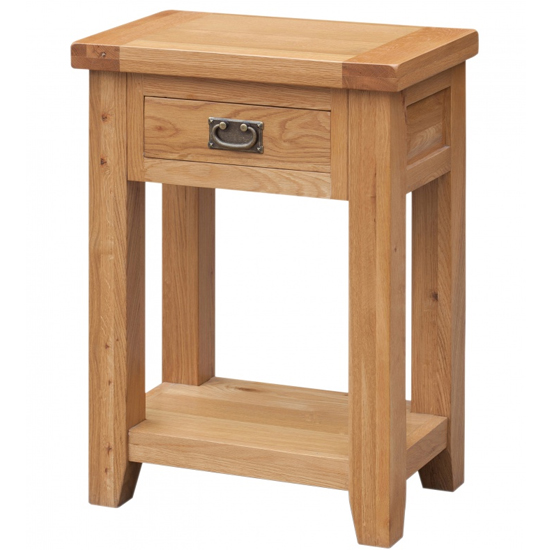 Acorn Wooden Side Table In Light Oak With 1 Drawer FiF