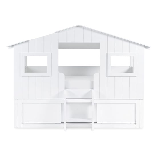 Acorn Wooden Treehouse Midsleeper Bunk Bed And Storage In White