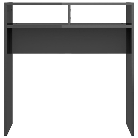 Acosta High Gloss Console Table With 2 Shelves In Grey_3