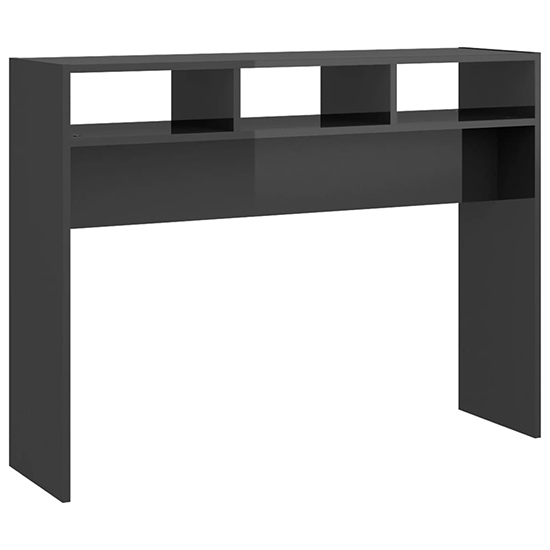 Acosta High Gloss Console Table With 3 Shelves In Grey_2