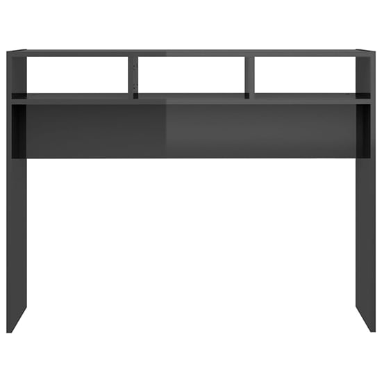 Acosta High Gloss Console Table With 3 Shelves In Grey_3