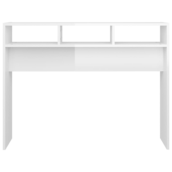 Acosta High Gloss Console Table With 3 Shelves In White_3