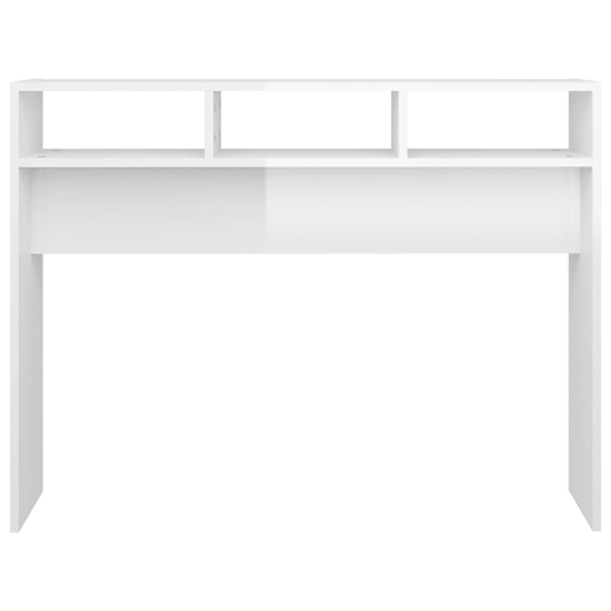 Acosta High Gloss Console Table With 3 Shelves In White