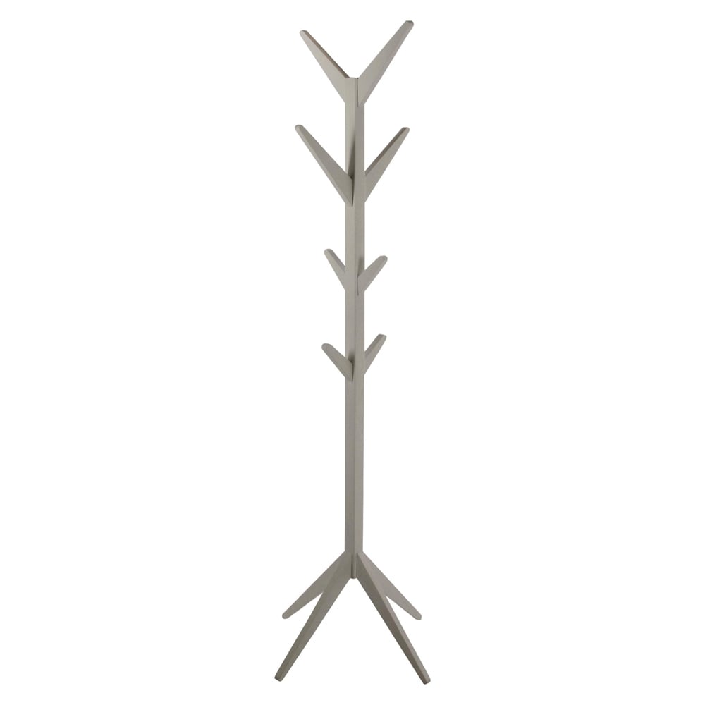 Acosta Wooden Coat Hanger Stand In Grey