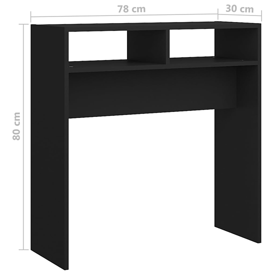 Acosta Wooden Console Table With 2 Shelves In Black_4