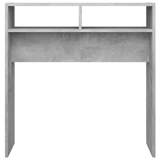 Acosta Wooden Console Table With 2 Shelves In Concrete Effect