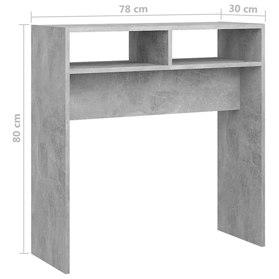Acosta Wooden Console Table With 2 Shelves In Concrete Effect