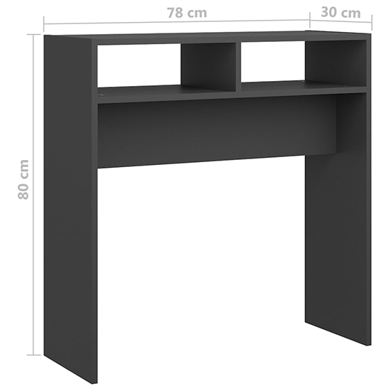 Acosta Wooden Console Table With 2 Shelves In Grey_4