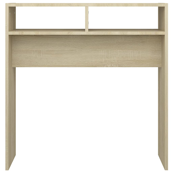 Acosta Wooden Console Table With 2 Shelves In Sonoma Oak