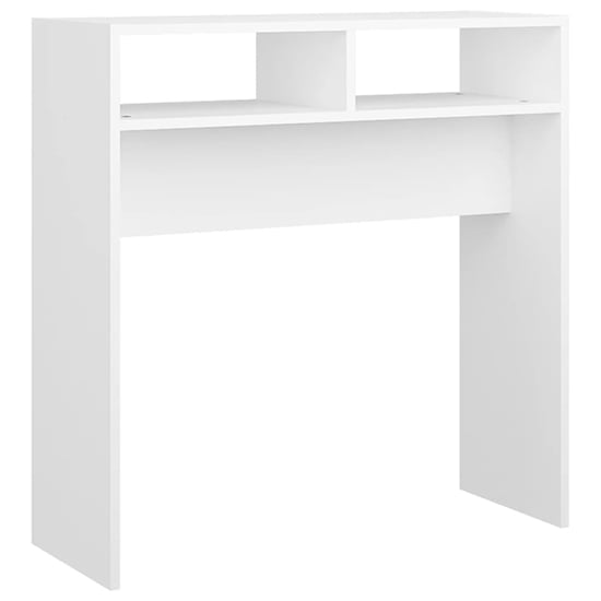 Acosta Wooden Console Table With 2 Shelves In White_2