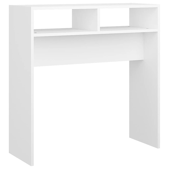 Acosta Wooden Console Table With 2 Shelves In White