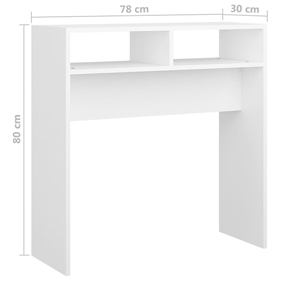 Acosta Wooden Console Table With 2 Shelves In White