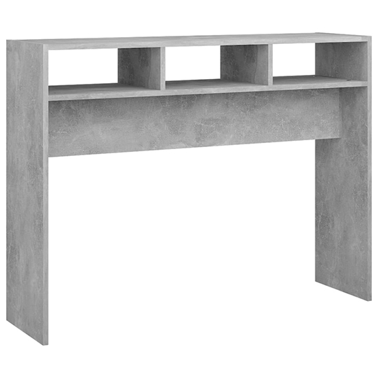 Acosta Wooden Console Table With 3 Shelves In Concrete Effect